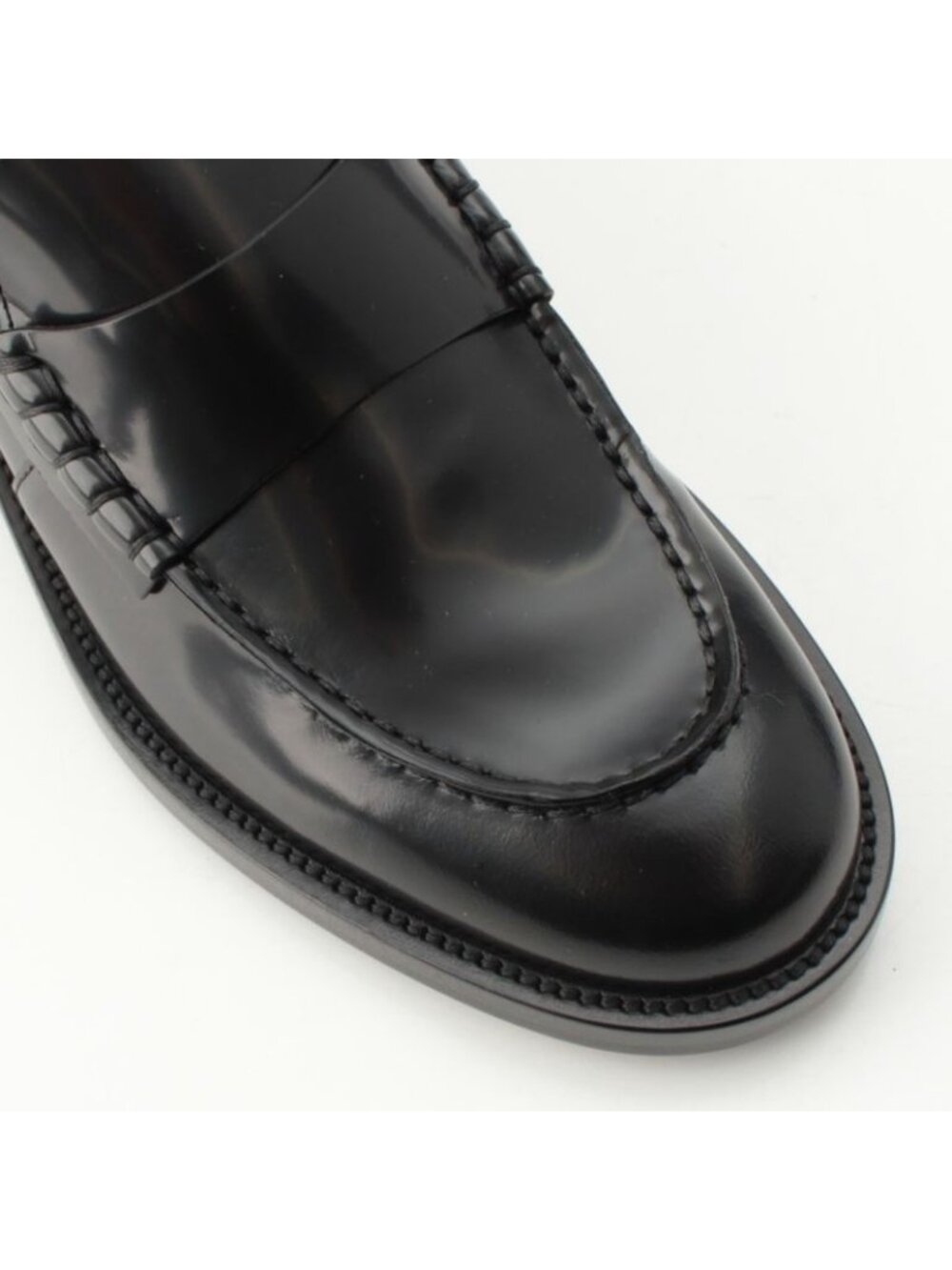 Chanel Back Logo Loafers Shoes Black 38 - Picture 6 of 10